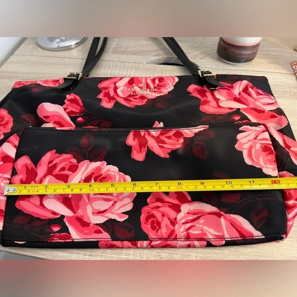 Kate Spade Black and Pink Floral Tote - Picture 4 of 15